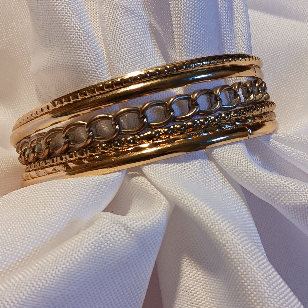 6 Goldtoned Bangle Bracelets